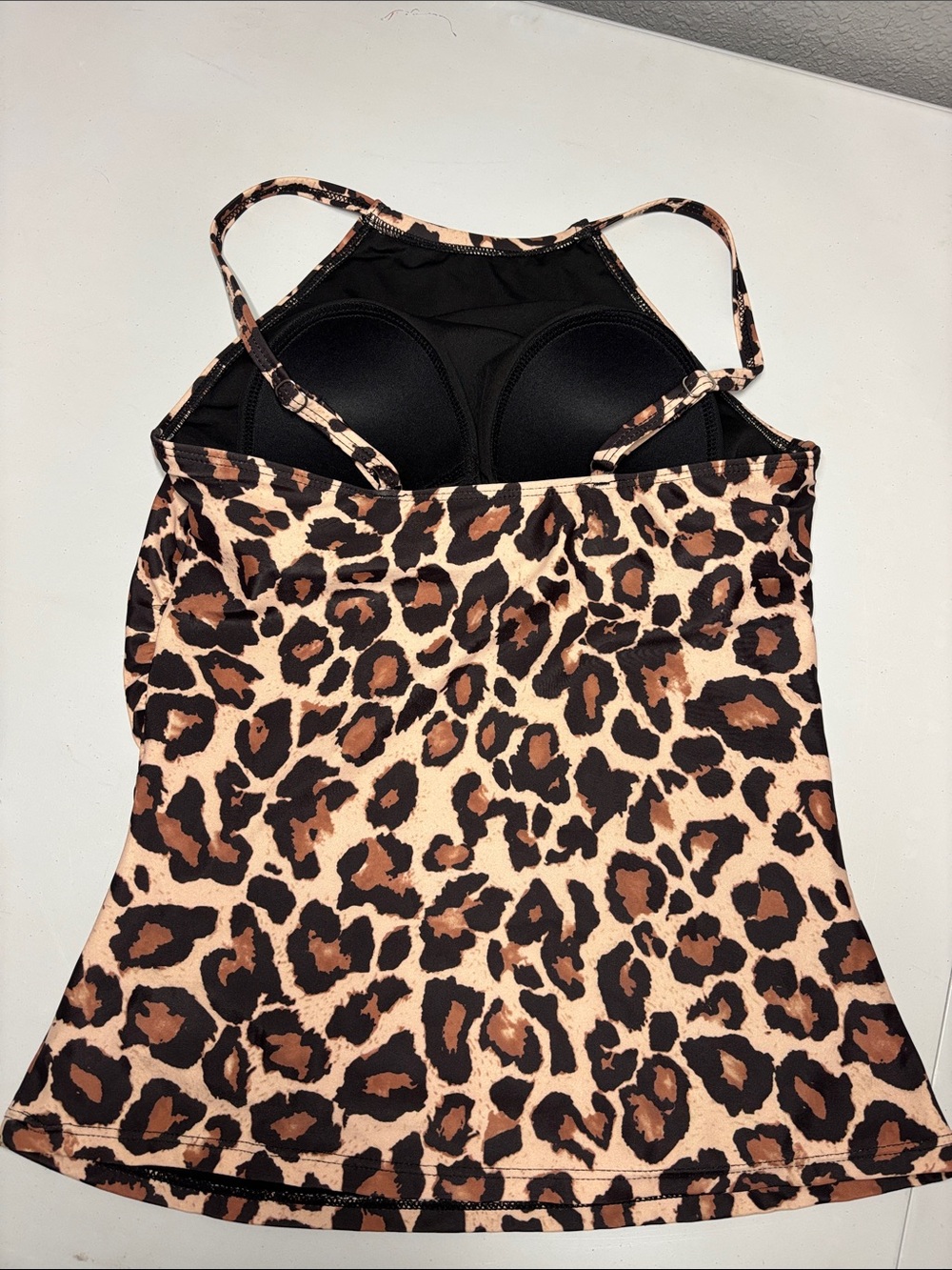 Tempt Me- Leopard Print Halter Tankini Top- size Small - Picture 4 of 7